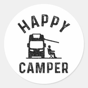 Wohnmobil Rv Zeug Männer Glücklicher Camper Runder Aufkleber