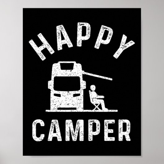 Wohnmobil T-Shirts Glücklicher Camper  Poster (Vorne)