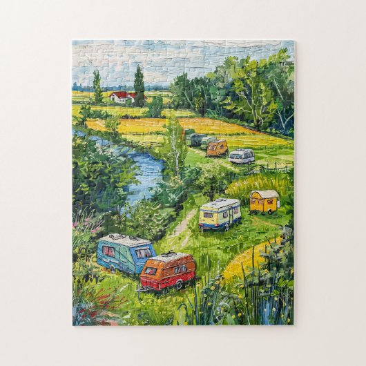 Wohnmobile von Tulip Fields Fantasy Painting Puzzle (Vertikal)