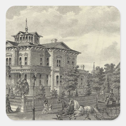 Wohnsitz Arguello Quadratischer Aufkleber (Vorderseite)