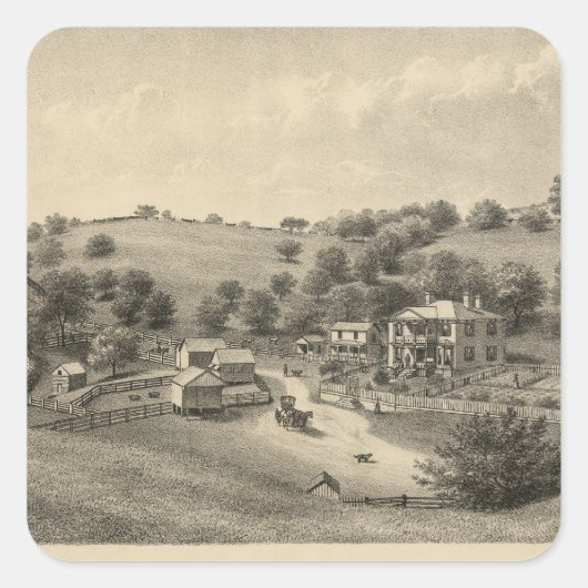 Wohnsitz Fauver Quadratischer Aufkleber (Vorderseite)