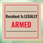 Wohnsitz ist LEAGAL ARMED Fensteraufkleber (Blatt 3)