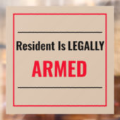 Wohnsitz ist LEAGAL ARMED Fensteraufkleber (Blatt 2)