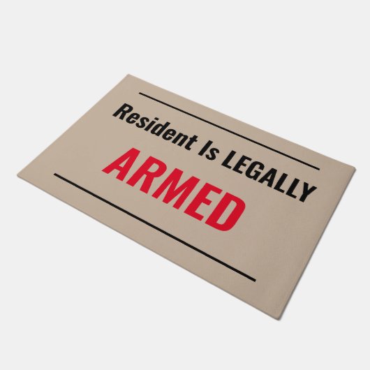 Wohnsitz ist LEAGAL ARMED Fußmatte (Schrägansicht)