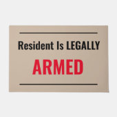 Wohnsitz ist LEAGAL ARMED Fußmatte (Vorderseite)