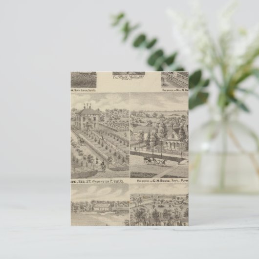 Wohnsitz und Mühle von L & J Keller Postkarte (Stehend Vorderseite)