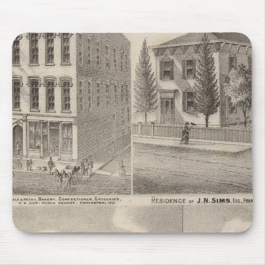 Wohnsitz und Mühle von Samuel Cade, Wabash Tp. Mousepad (Vorne)