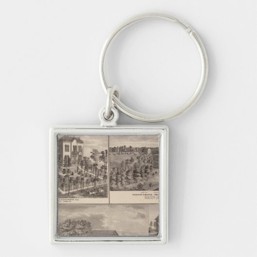 Wohnsitz und Western Uni in Marshalltown Schlüsselanhänger (Vorne)