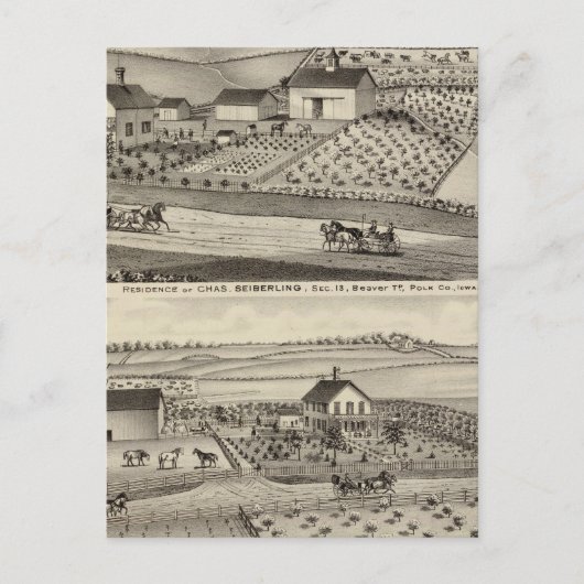 Wohnsitz von C Seiberling Postkarte (Vorderseite)
