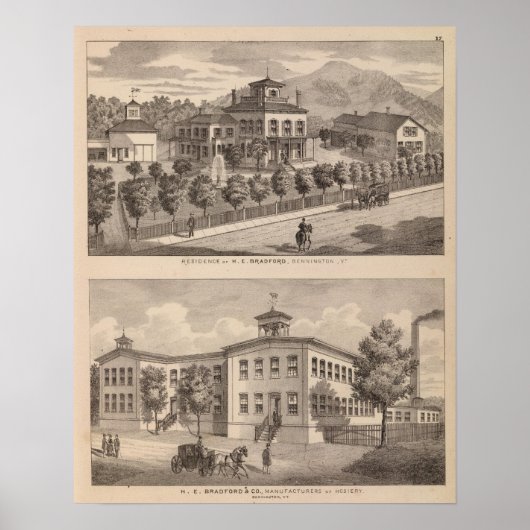 Wohnsitz von HE Bradford und HE Bradford und Poster (Vorne)