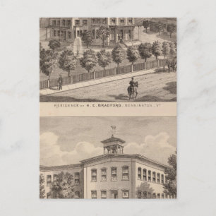 Wohnsitz von HE Bradford und HE Bradford und Postkarte