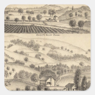 Wohnsitz von Joseph Alexander, Mendocino Quadratischer Aufkleber