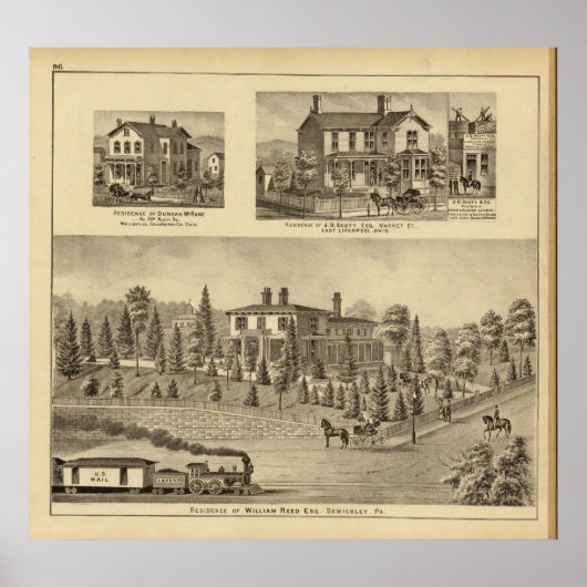 Wohnsitz von William Reed , Sewickley Poster (Vorne)