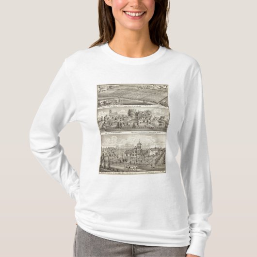 Wohnsitze, Bauernhöfe und Kirche T-Shirt (Vorderseite)