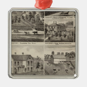 Wohnsitze in Amherst und in Fillmore, Minnesota Silbernes Ornament