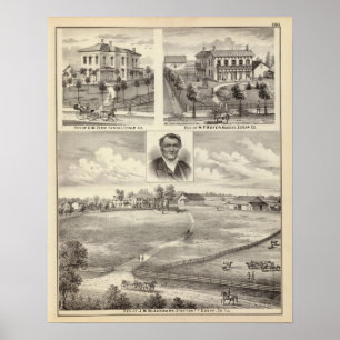 Wohnsitze in Edgar County Illinois Poster