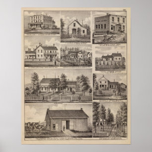 Wohnsitze und Bauernhof-Gebäude, Owatonna, Poster