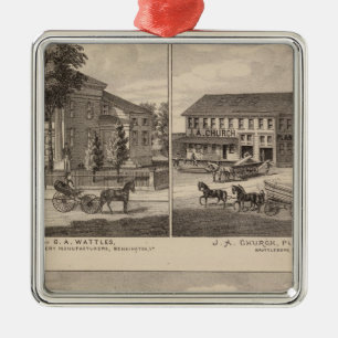 Wohnsitze und Fabrik in Bennington Silbernes Ornament