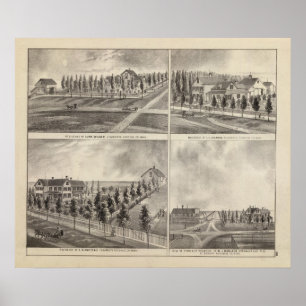 Wohnsitze und Speicher in Zumbrota und in Norwegen Poster