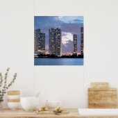 Wohntürme an der Küste von Miami Poster (Küche)
