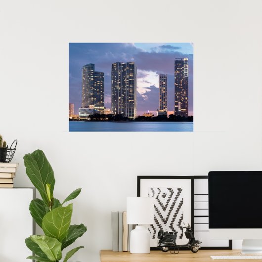 Wohntürme an der Küste von Miami Poster (Heimbüro)