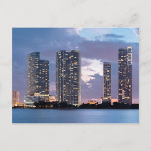 Wohntürme an der Küste von Miami Postkarte