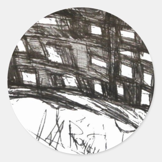 WOHNUNG CRASH RUNDER AUFKLEBER (Vorderseite)