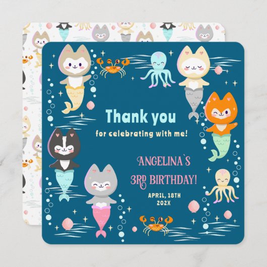 Wohnung Dankeschön Karte zum 3. Geburtstag. (Vorne/Hinten)