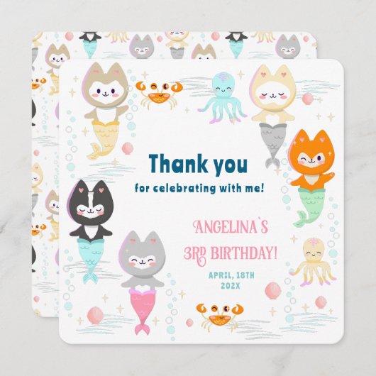 Wohnung Dankeschön Karte zum 3. Geburtstag. (Vorne/Hinten)