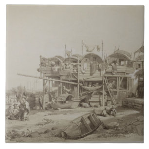 Wohnung für die Armen im inneren Hafen von Macao, Fliese