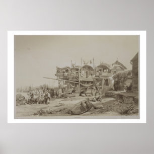 Wohnung für die Armen im inneren Hafen von Macao, Poster