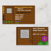 Wohnung für Miete Visitenkarte (Vorne/Hinten)