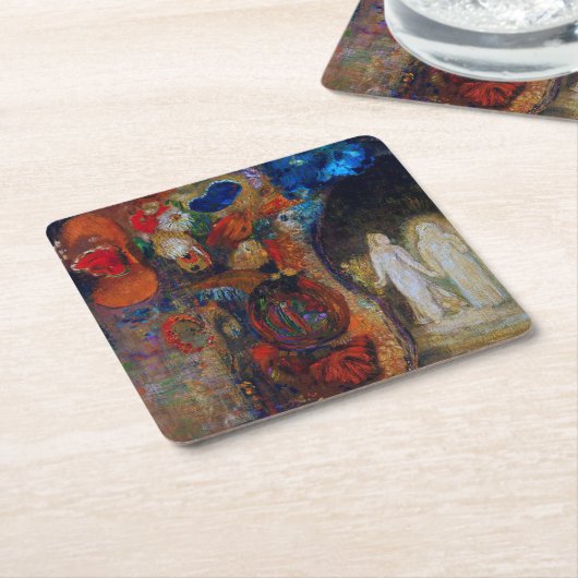 Wohnung, Redon Rechteckiger Pappuntersetzer (angewinkelt)