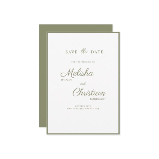 Wohnung Save the Date Karte für eine Hochzeit. (Vorderseite/Rückseite Beispiel)