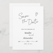 Wohnung Save the Date Karte für eine Hochzeit. (Vorne/Hinten)