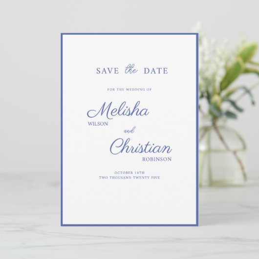 Wohnung Save the Date Karte für eine Hochzeit. (Stehend Vorderseite)