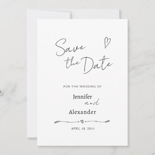 Wohnung Save the Date Karte für eine Hochzeit. (Vorderseite)