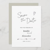 Wohnung Save the Date Karte für eine Hochzeit. (Vorne/Hinten)