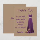 Wohnung zum 40. Geburtstag Dankeschön-Karte Dankeskarte (Vorne/Hinten)