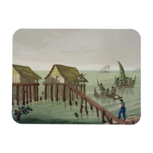 Wohnungen des Papu Stammes, Rawak, überziehen 22 Magnet