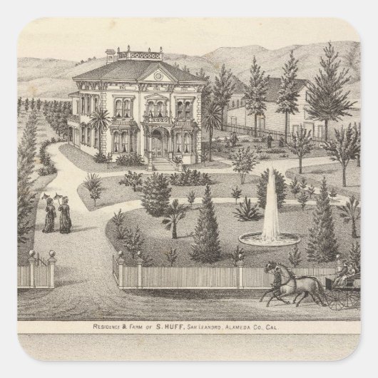 Wohnungen Huff, Owen Quadratischer Aufkleber (Vorderseite)