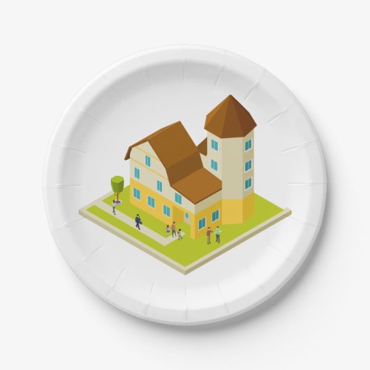 Wohnungen Papier Teller (Vorderseite)