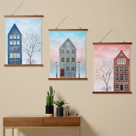 Wohnungen Wandteppich Mit Holzrahmen