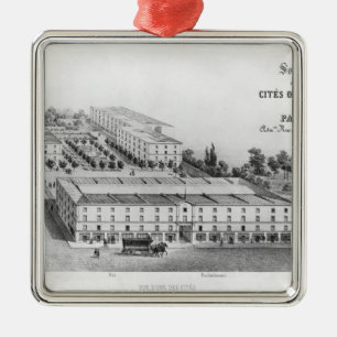 Wohnungs-Anwesen der Arbeitskräfte Silbernes Ornament