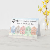 Wohnungsbau Stadthaus/Row House Card Karte (Gelbe Blume)