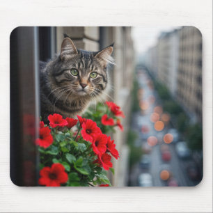 Wohnungskatze in Fenster Mousepad