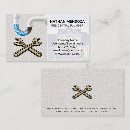 Wohnwagen | Blockierte Rohre | Wrenches Visitenkarte (Vorne/Hinten)