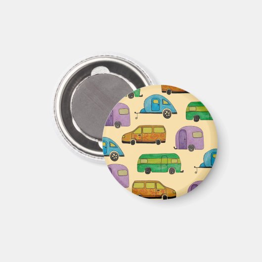 Wohnwagen Campingwagen Magnet (Vorderseite/Rückseite)