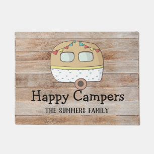 Wohnwagen Happy Camper Personalisierte Familie Fußmatte