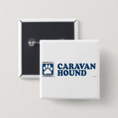 Wohnwagen-Jagdhund-Blau Button (Vorne & Hinten)